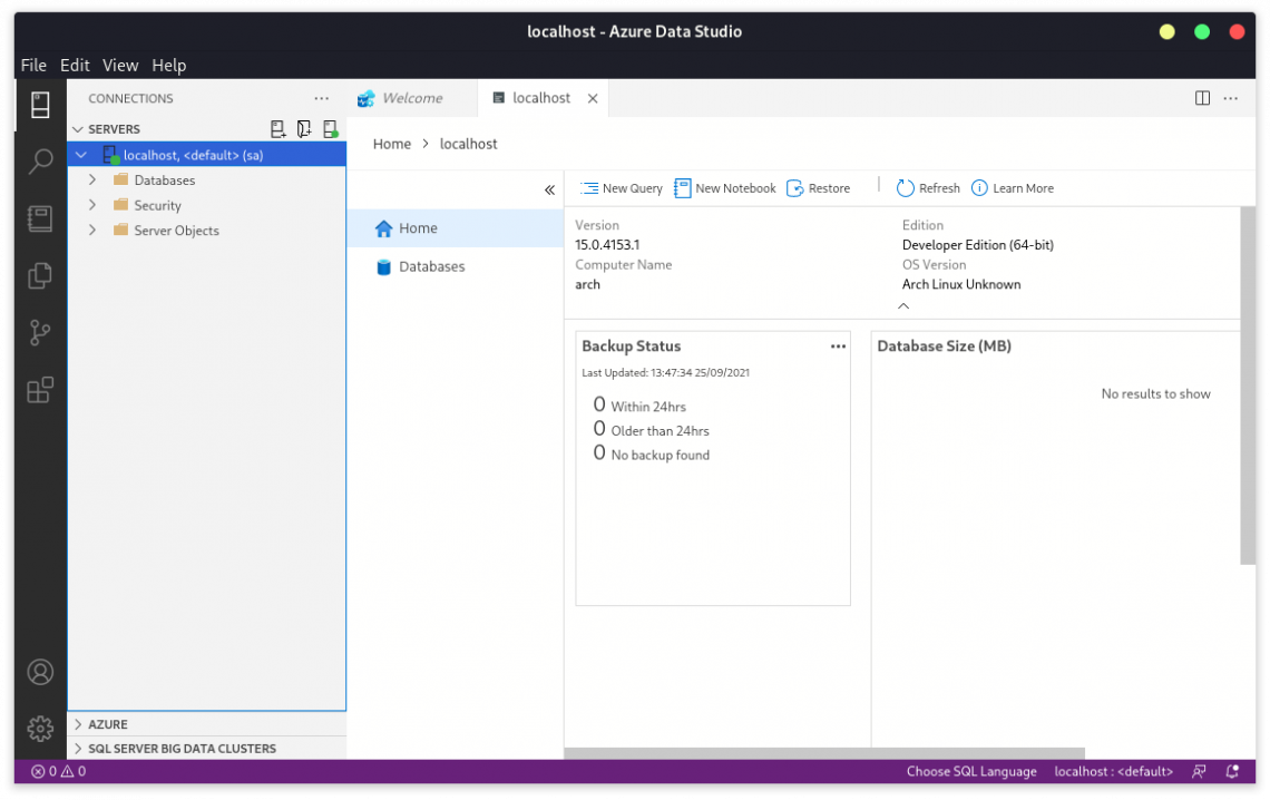 Microsoft SQL Server on Arch Linux - Dean Thomson